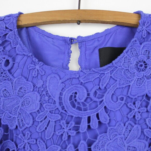 NWT J. Crew Lace Overlay Blue Sheath Dress, Cocktail Dress, Wedding Guest Dress - Picture 5 of 9